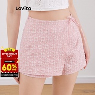 Lovito Casual Shorts Summer Fake 2 In 1 Shorts for Women L121MD025