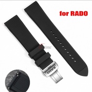 14-24mm Soft Silicone Rubber Watch Band for Rado Captain Cook/DiaStar/Ceramica - Butterfly Clasp Rep