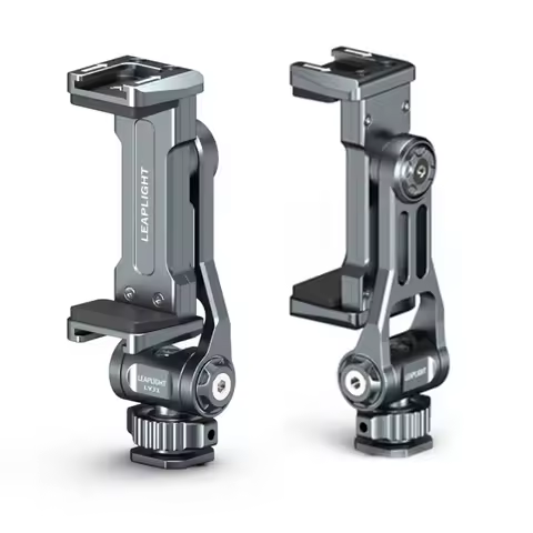 2025 Aluminum Camera Hot Shoe Phone Holder Monitor Tripod Adapter w Dual ColdShoe for iPhone Samsung