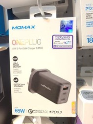 【全新行貨】Momax One plus 65w PD x2 QC 3.0 USB 快速 充電器 iPhone Android 3Port 火牛