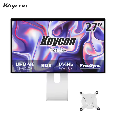 New Kuycon P27D Computer Monitor 27 Inch UHD IPS PC Display Aluminum Alloy 4K Type-C HDMI Audio Gami