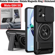 Slide Lens Funda for Motorola Moto G84 5G Case Rotate Magnetic Ring Cover for Motorola G84 5G Case F