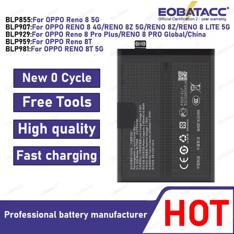 NEW BLP855 BLP907 BLP929 BLP959 BLP981 Battery For OPPO RENO 8 4G /Reno 8 5G/RENO 8 PRO/RENO 8T/RENO
