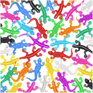 KXCOFTXI 60 Pek Cicak Kenyal, 12 Warna Isian Beg Hadiah untuk Pesta Halloween, Mainan Cicak untuk Re