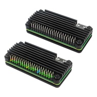 Raspberry Pi Zero 2 W Aluminum Case Alloy Shell + Pin Header Passive Cooling Black Enclouse for Rasp