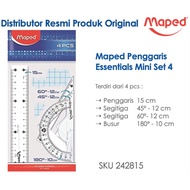 Maped 4 Piece Math & Geometry Drafting Set,15CM Ruler,180 Degree Protractor,60 Degree&40Degree Squar