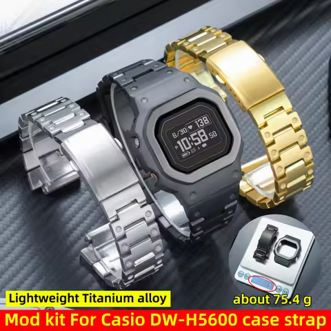Lightweight Titanium Alloy Mod Kit For Casio DW-H5600 Watch Case Strap H5600 Metal bezel band Replac