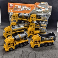 Bag of 4 construction vehicles with rolling wheels for children to play with
