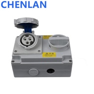 16A-6H 2P+E Three-Hole Single-Phase Blue Industrial Chain Socket IP67 Outdoor Waterproof Dustproof