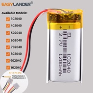JST1.5mm 3Pin 902040 3.7V 1000mAh 302040 402040 502040 602040 702040 802040 102040 Rechargeable Lith