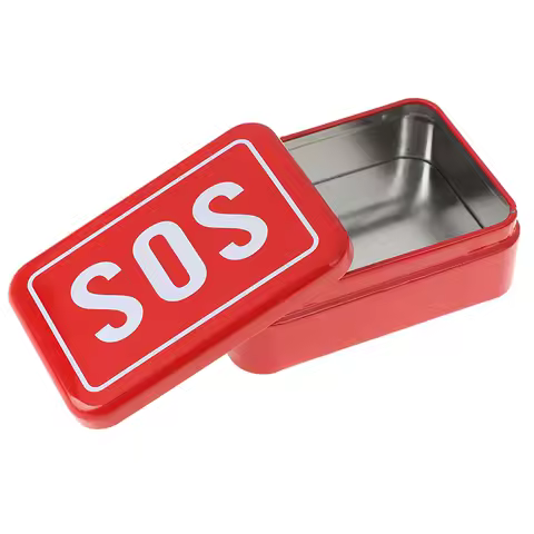 Portable SOS Tin Medicine Pill Storage Box Case Lid Container For Survival Gear Kits Set First Aid P