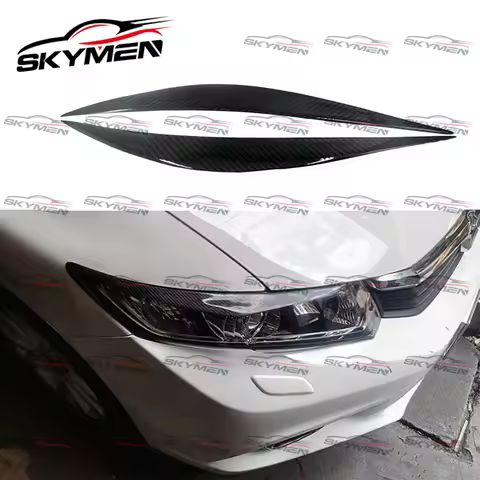 For CIVIC FB OE Style Carbon Front Healight Eyebrow Eyelid Covers Decor Kit for CIVIC 9TH GEN Glossy