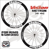 Sticker Decal Rims Vision Metron Disc 45mm Width