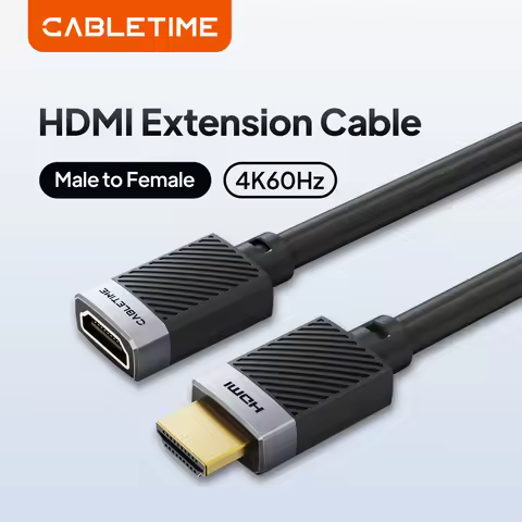 CABLETIME 4K 60Hz HDMI 2.0 Adapter Male to Female Hdmi Cable HDMI Extension Cable For Switch PS4/3 T