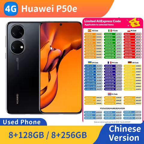 HUAWEI P50E 4g Smartphone HarmonyOS 6.5-inches Screen 50MP Camera 4100mAh Used Phone