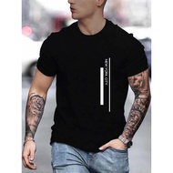 Simple Trendy Letter Graphic T-Shirt for Men 3D Print Short Sleeve T-Shirt for Men Summer Oversized 