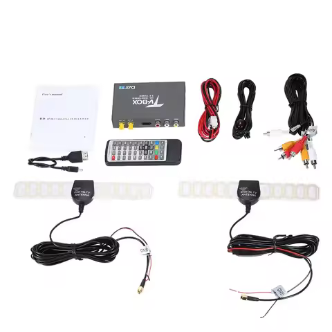 DVB-T2 Dual Antenna Car Digital HD TV Receiver, DVB-T2 Receiver TV Tuner Support 160KM/H MPEG-1 / -2