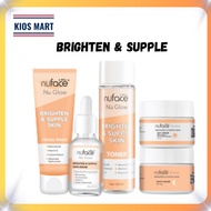 Nuface Nu Glow Brighten & Supple Skin Facial Wash 80g | Toner 100ml | Serum 20ml | Day Cream & Night