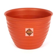 POT BUNGA TANAMAN MOTIF TAWON MERAH BATA 18CM BUDI JAYA - ORIGINAL 18 MERAH BATA