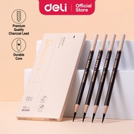 Deli Dmast High-Quality Charcoal Sketching Pencil 10 pcs Set Charcoal Sketch Charcoal Pencils Soft /