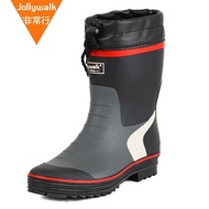 QY1Rain Boots Men's Adult Waterproof Anti-Riot Rain Boots Shoe Cover Rubber Shoes Non-Slip Wear-Resistant and Deodorant