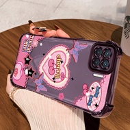 MERAH Casing hp for OPPO A93 Reno 4F Reno 4 Lite F17 Pro Case Cherry butterfly pink Kasing Not easy 