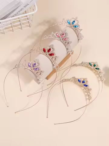 Crown Headdress Children Princess Frozen Girl Rhinestone Crown Hairband Girl Aisha Headband Hair Acc