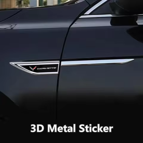 Car Fender Blade Decal Badge 3D Metal Car Body Protective Sticker for Corvette C1 C2 C3 C4 C5 C5 C6 
