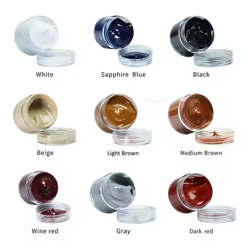 30ml White Leather Paint Shoe Paint Cream for Leather Sofa Bag Clothing Repair Restoration Color Cha