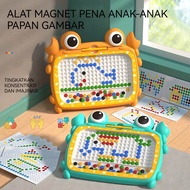 Mainan Anak Papan Magnet / Magnetic Board Drawing / Papan Manik Magnet Serbaguna / Mainan Edukasi Kr