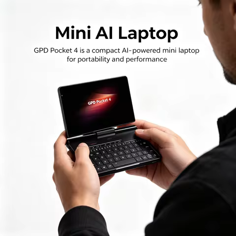 New GPD Pocket 4 2025 Mini Laptop PC 8 Inch AI 9 HX 370 8840U 16/32/64GB RAM 1/2TB NVME SSD 2K 144HZ