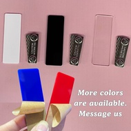 Acrylic Name Plate Blank [1"x3" and 0.8" x 3" + magnet] Transparent Black White Blue Red