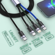 60W/3.5A USB C to Multi Charging Cable,3 in 1 Charge Cord Phone Charger Multiple Ends with 60W-USB C