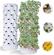 Hydroponics Tower, Hydroponics Growing System Hydroponic Grow Kit, Hydroponics Vertical Garden Grow Kit, Aquaponics Grow System, Pineapple Tower, for Vegetables Fruits 80holes