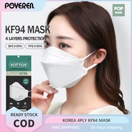 POVEREN 50PCS KF94 Mask Original 10 Pcs FDA Approved 4ply KF94 Medical Face Mask Made in Korea Dust Mask Reusable Mask Face Respirator with Design Free Shipping