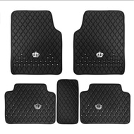 DAD Black Leather Car Mat 1 row 5 Seater 2 Rows swan 2 rows