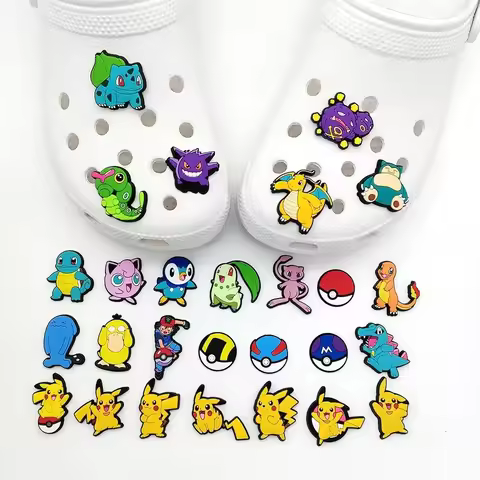 Pokémon Pikachu Clog Charms | MINISO Clog Accessories | PVC Shoe Decorations for Slides & Sandals | 