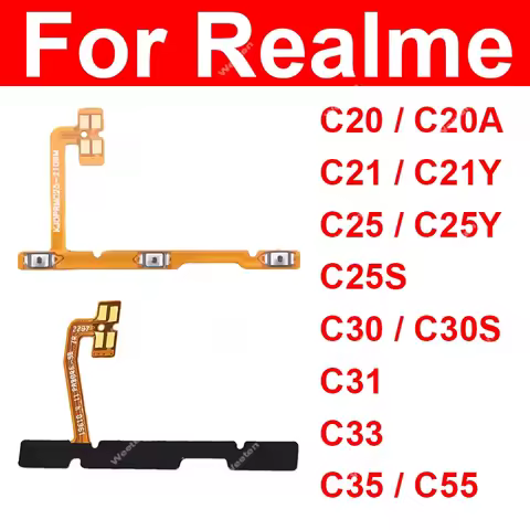 Power Volume Flex Cable For Realme C20 C21 C21Y C25 C25Y 25S C30 C31 C33 C35 C55 Side Key Power Volu
