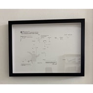 Decorative picture frame + specimen for iPhone from ip 2g - ip X, meca surface, wooden border (frame