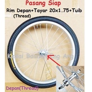20x1.75 PASANG SIAP rim - rim 20" basikal , tayar 20x1.75 dan tuib rotor disc  ,  . Terus pasang kat