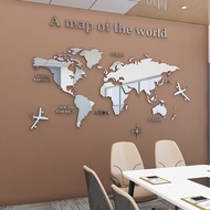 Cod European World Map 3D Acrylic Wall Stickers Crystal Mirror Stickers for Office Sofa TV Background Wall Decorative Stickers