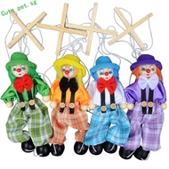 FUZOU Pull String Puppet Vintage Funny Wooden Children Gifts Kids Toy Colorful Puppet