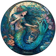Angel Mermaid Virgin Round Wooden Puzzle Wooden Puzzle Toy Puzzle Birthday Gift