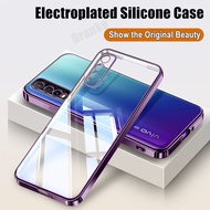 For Vivo Y20i V2027 V2032 Soft Clear Silicone Gel Anti-Yellowing 6D Electroplate Anti-fading Jelly P