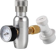 CO2 Mini Keg Charger Dispenser Cornelius Keg Mini Gas Regulator 0-60PSI with 3/8” Thread Adapter, Ba