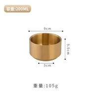 韓式304不鏽鋼碗商用雙層防燙湯碗韓國金色碗醬料小碗餐具