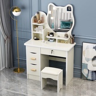 HY/JD Yuya Dresser Bedroom Simple Modern Table Dresser Mirror Makeup Table Bedside Table with Light Girl Toilet Cabinet