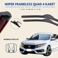 Quad Honda Civic Fc Premium Car Wiper One Pair RightKiri 4STRIPS WIPER