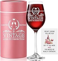 75th Birthday Gifts for Men Women - 1949 Vintage 18 oz Stemmed Wine Glass - Double-sided Printing Bi