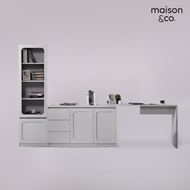 SB Design Square MAISON CO. ชุดโต๊ะอเนกประสงค์ ขนาด 218 ซม. รุ่น Solla สีเทาอ่อน